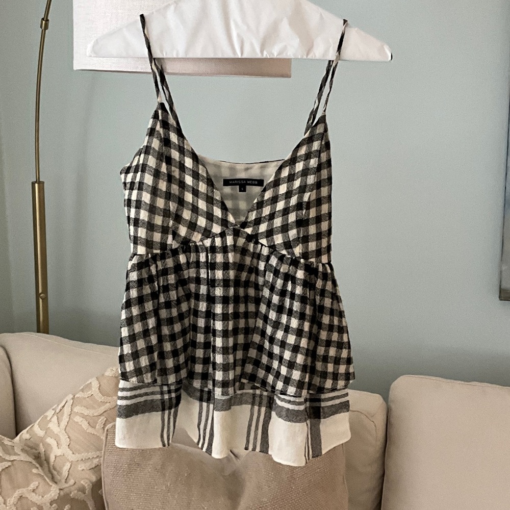Marissa Webb Black and White Plaid Camisole